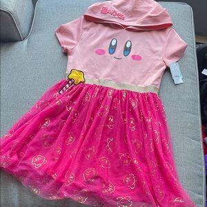Kirby Pink Character Kids hooded dress